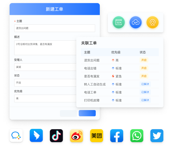 工单系统多渠道接入多系统对接